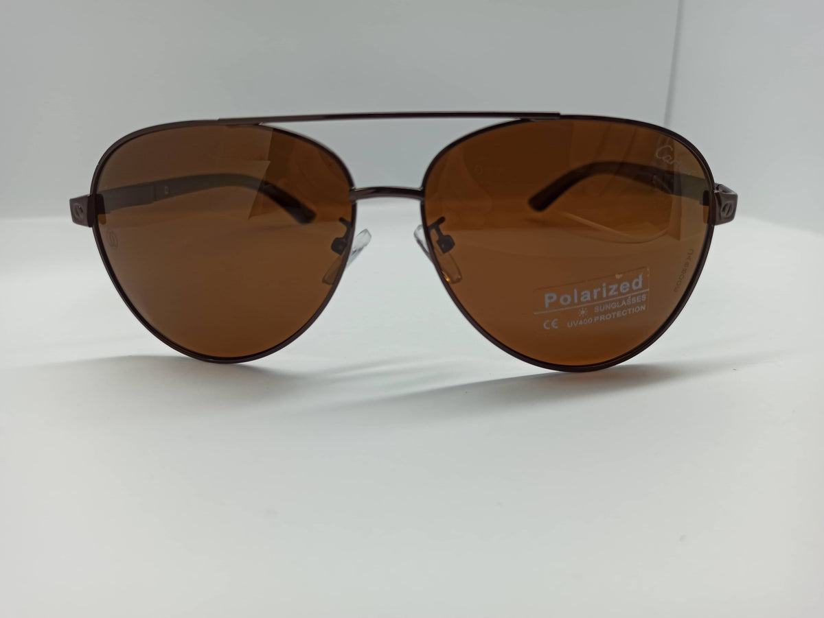 Cartier - SG252 - Wooden Legs - Polarized - Brown - Metal Frame - Premium Sunglass - CHECKOUT