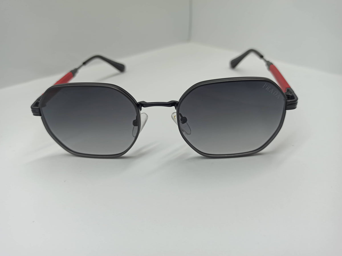 Prada - SG272 - Black/Red - Metal Frame/Legs - Polarized Lens - Premium Sunglass - CHECKOUT