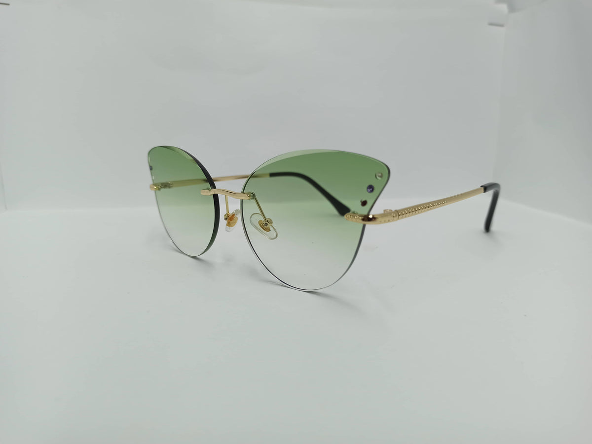 Modern Green Sunglass - SG286 - Metal Legs/Polycarbonate Lens - Women - Budget Sunglass - CHECKOUT