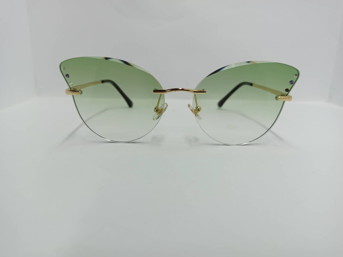Modern Green Sunglass - SG286 - Metal Legs/Polycarbonate Lens - Women - Budget Sunglass - CHECKOUT
