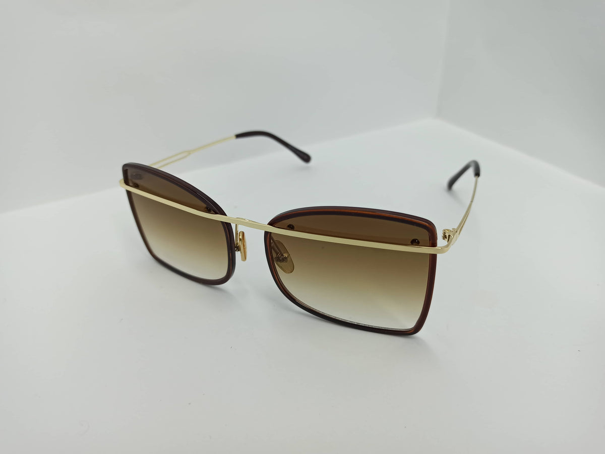Modern Brown Sunglass - SG288 - Metal Legs/Polycarbonate Lens - Women - Budget Sunglass - CHECKOUT
