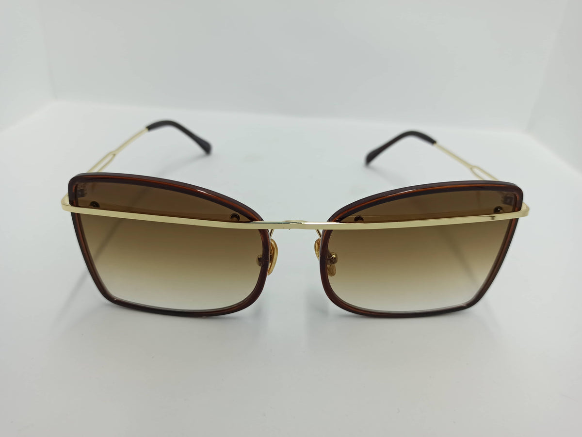 Modern Brown Sunglass - SG288 - Metal Legs/Polycarbonate Lens - Women - Budget Sunglass - CHECKOUT