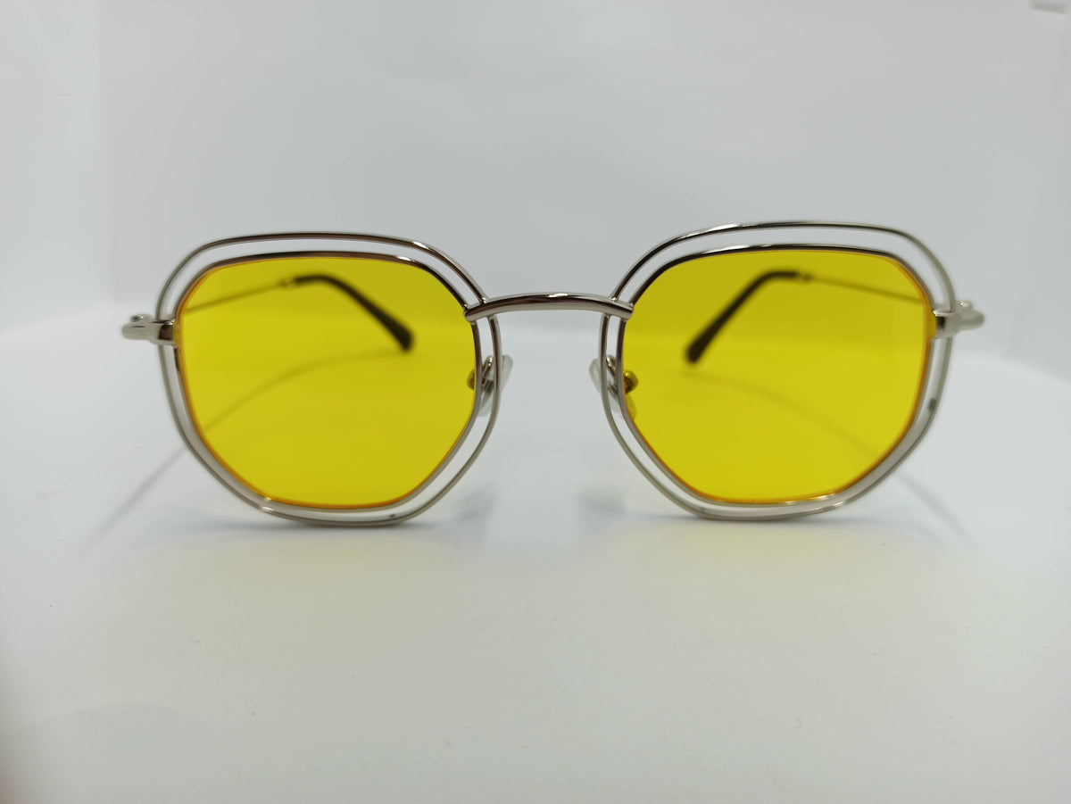 Modern Yellow Sunglass - SG289 - Metal Legs/Polycarbonate Lens - Women - Budget Sunglass - CHECKOUT