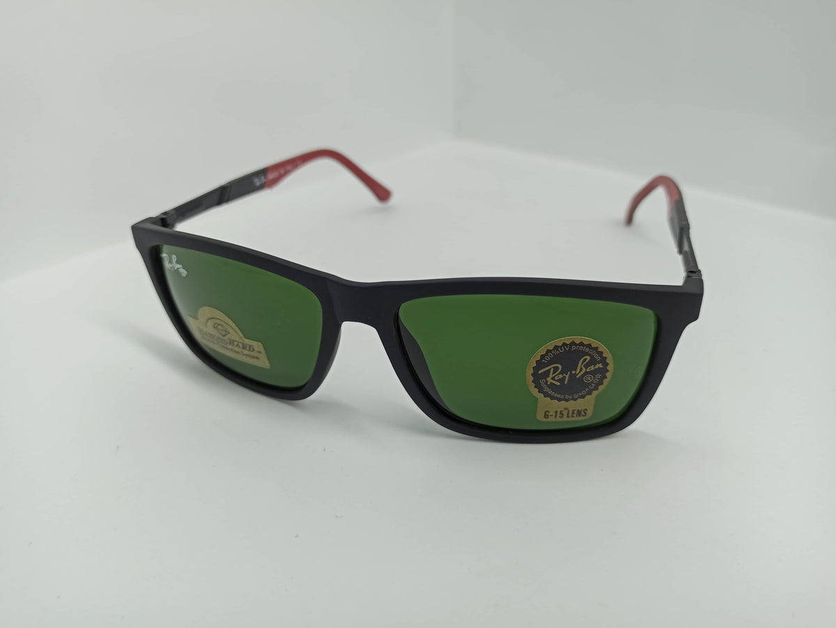 Ray Ban - Rectangular - SG306 - Red/Black - Glass Lens - Sunglass - CHECKOUT