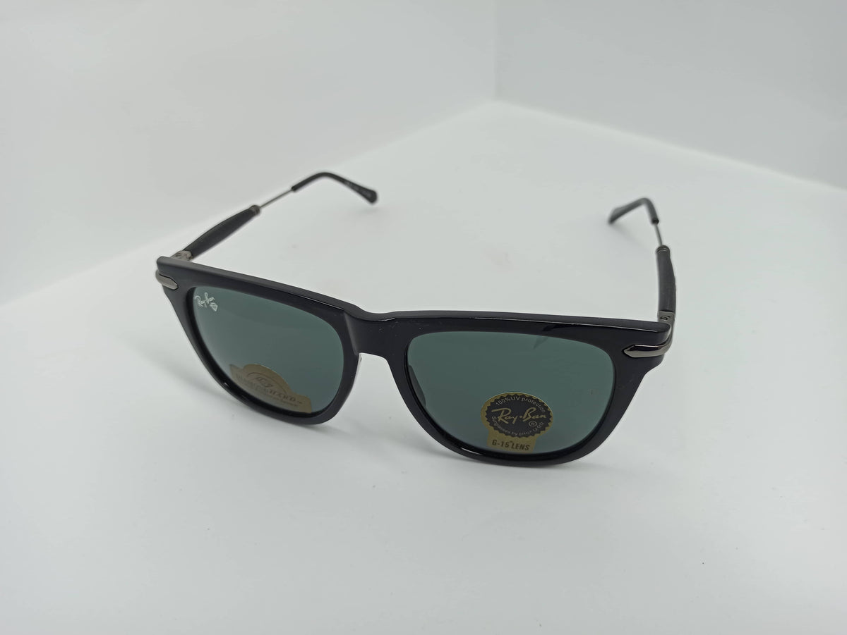 Ray Ban - Square - SG307 - Black/Silver - Glass Lens - Sunglass - CHECKOUT