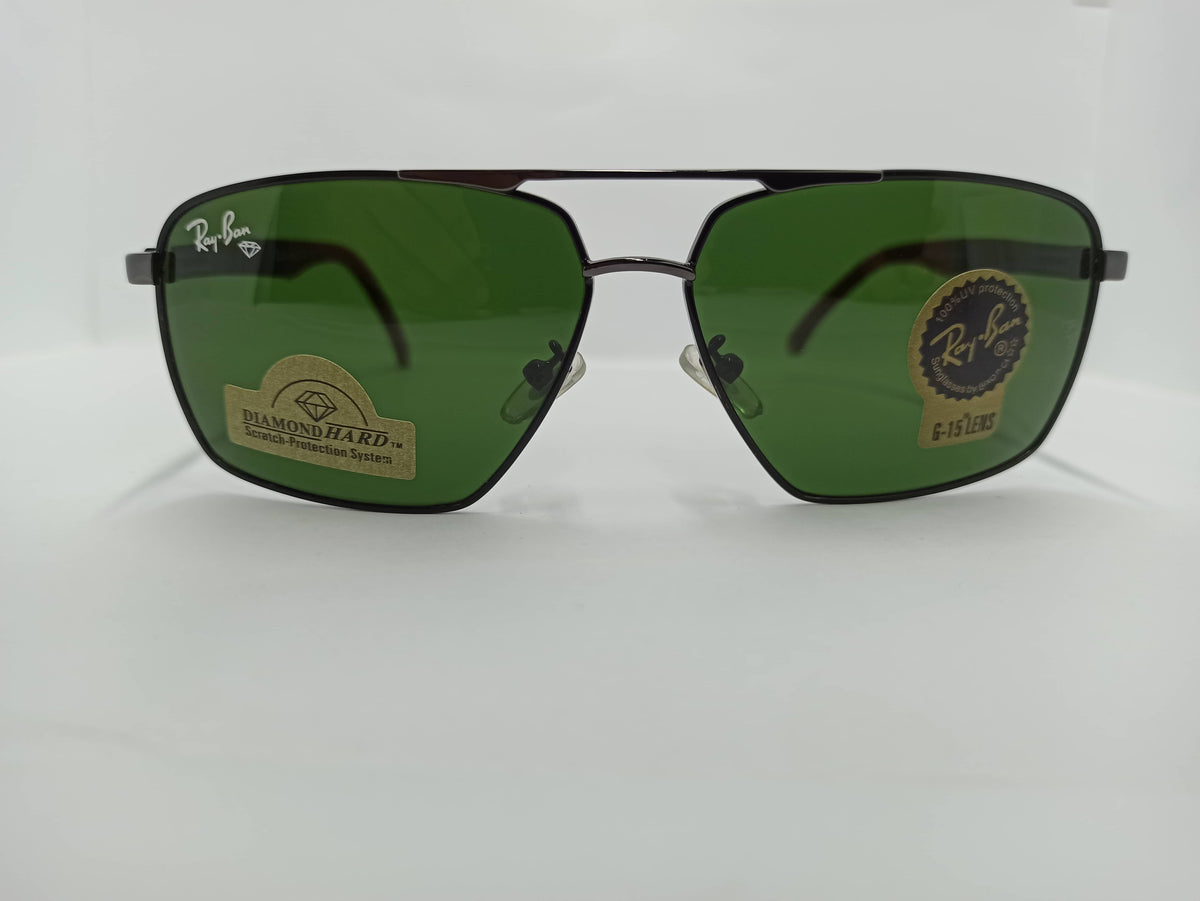 Ray Ban - Rectangular - SG310 - Black/Red - Glass Lens - Sunglass - CHECKOUT