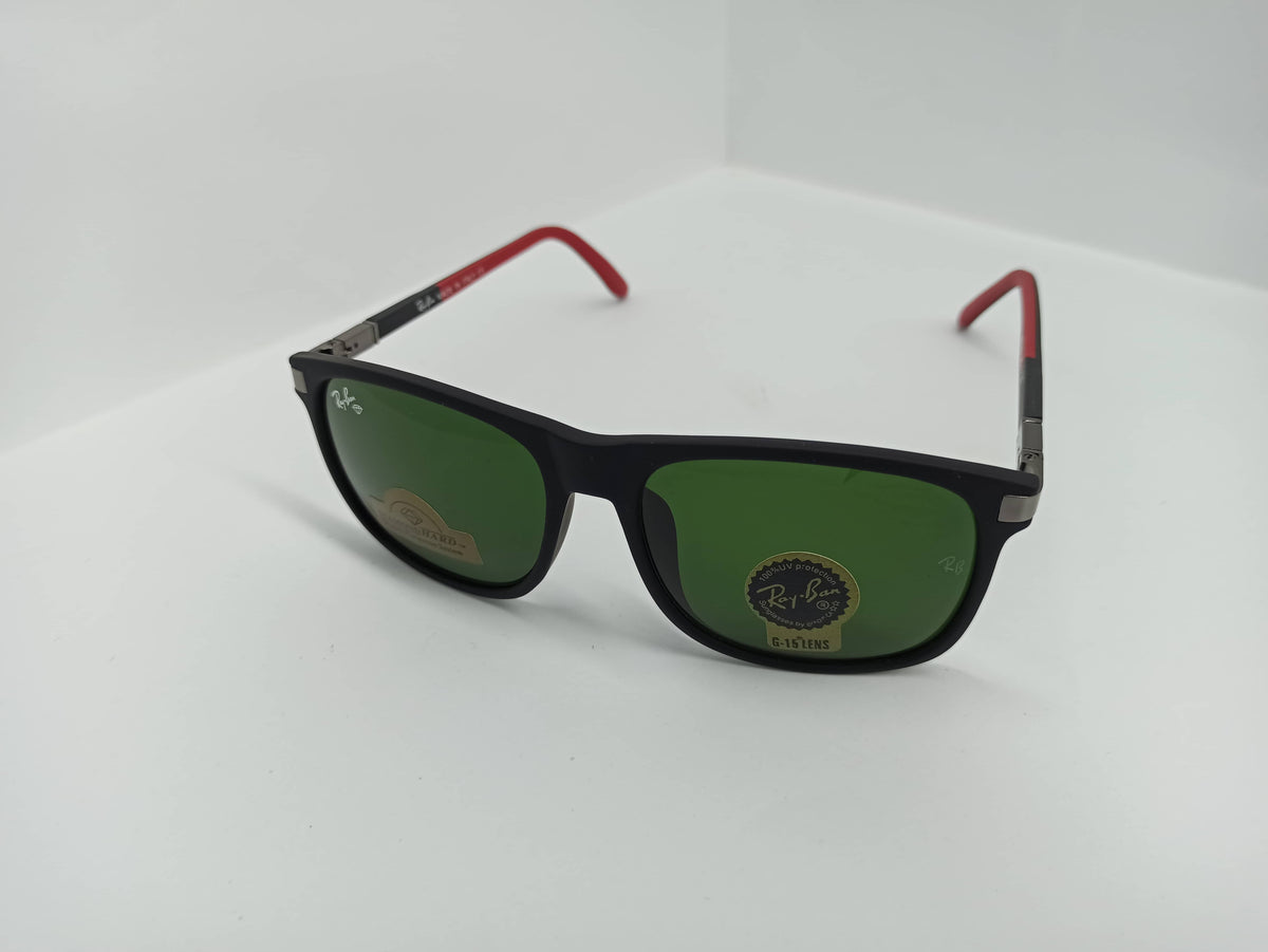 Ray Ban - Sqaure - SG311 - Black/Red - Glass Lens - Sunglass - CHECKOUT