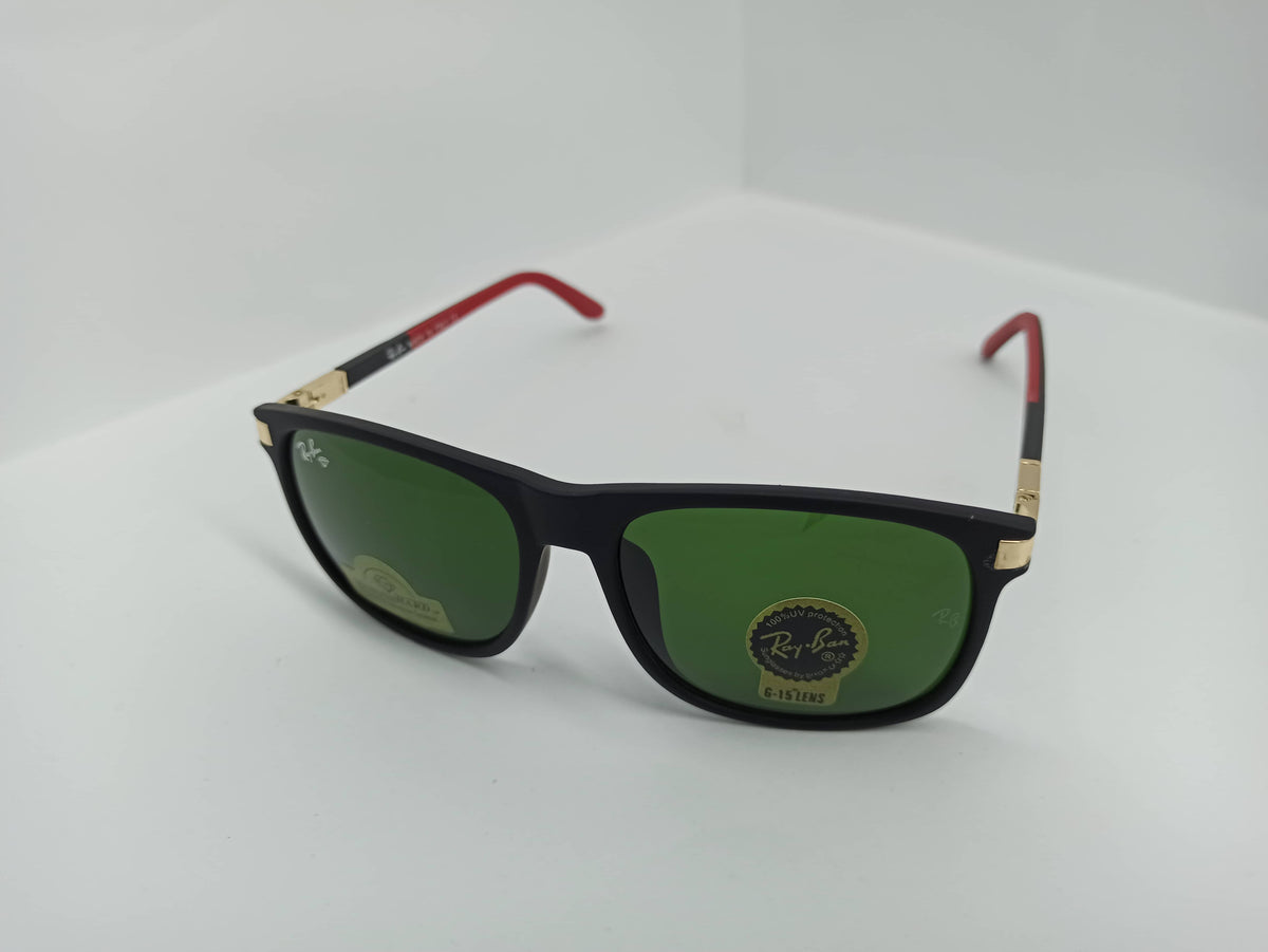 Ray Ban - Sqaure - SG312 - Black/Golden - Glass Lens - Sunglass - CHECKOUT