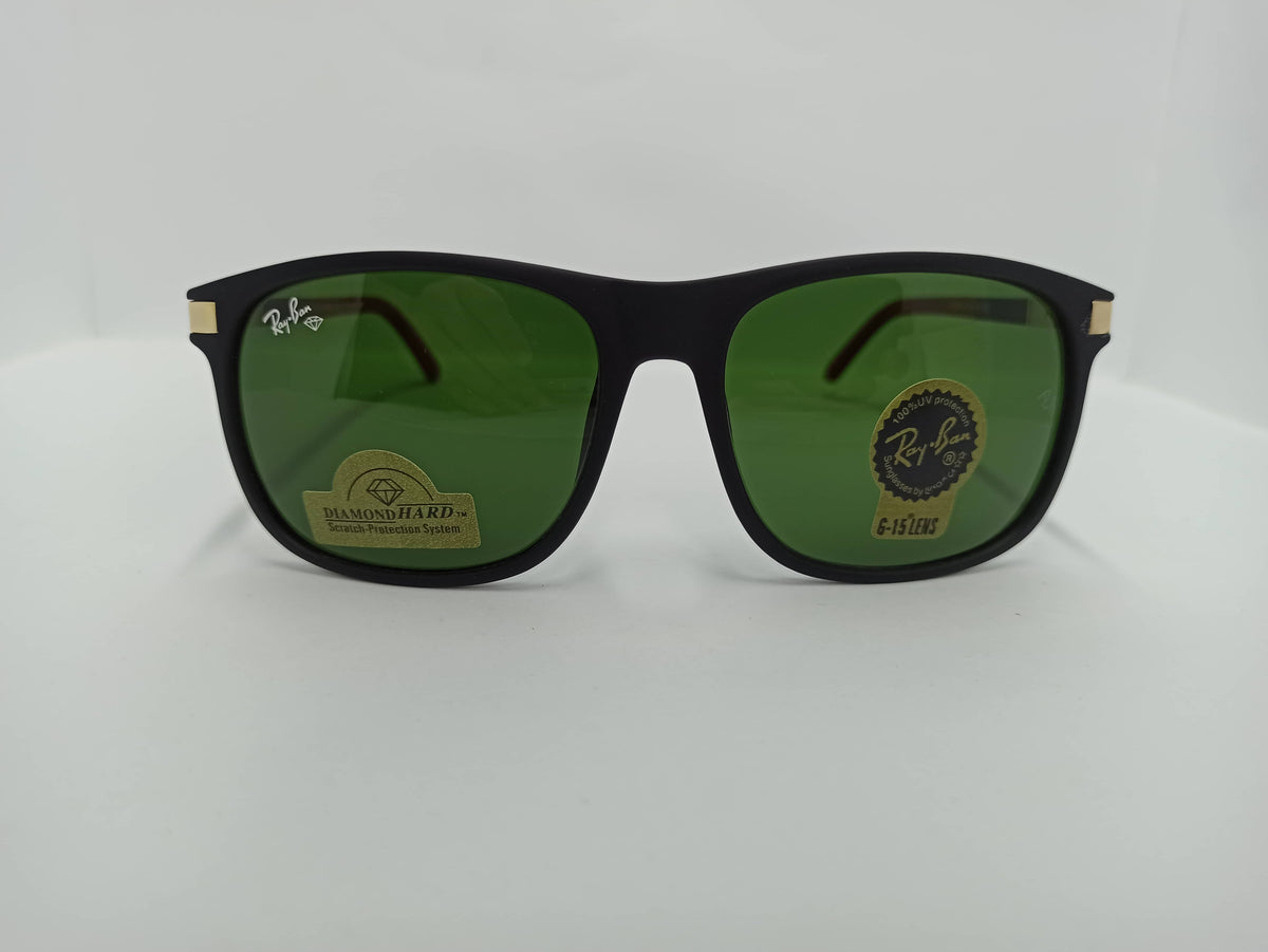 Ray Ban - Sqaure - SG312 - Black/Golden - Glass Lens - Sunglass - CHECKOUT