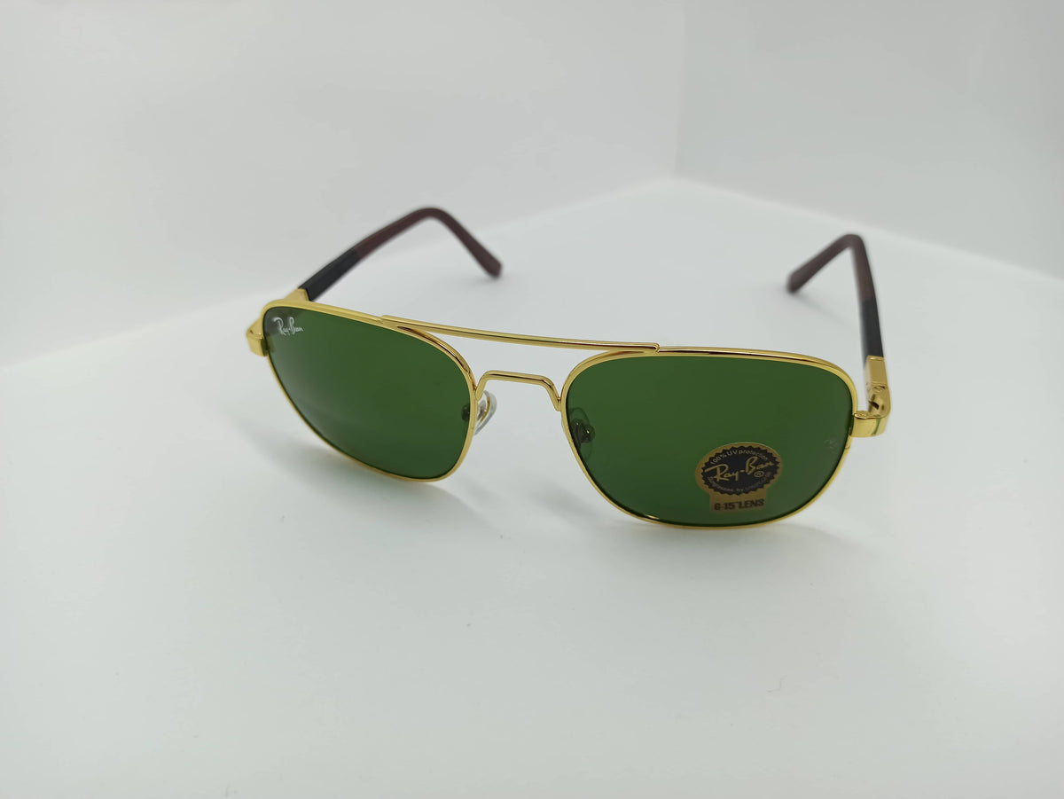 Ray Ban - SG326 - Golden/Black - Glass Lens - Premium Sunglass - CHECKOUT