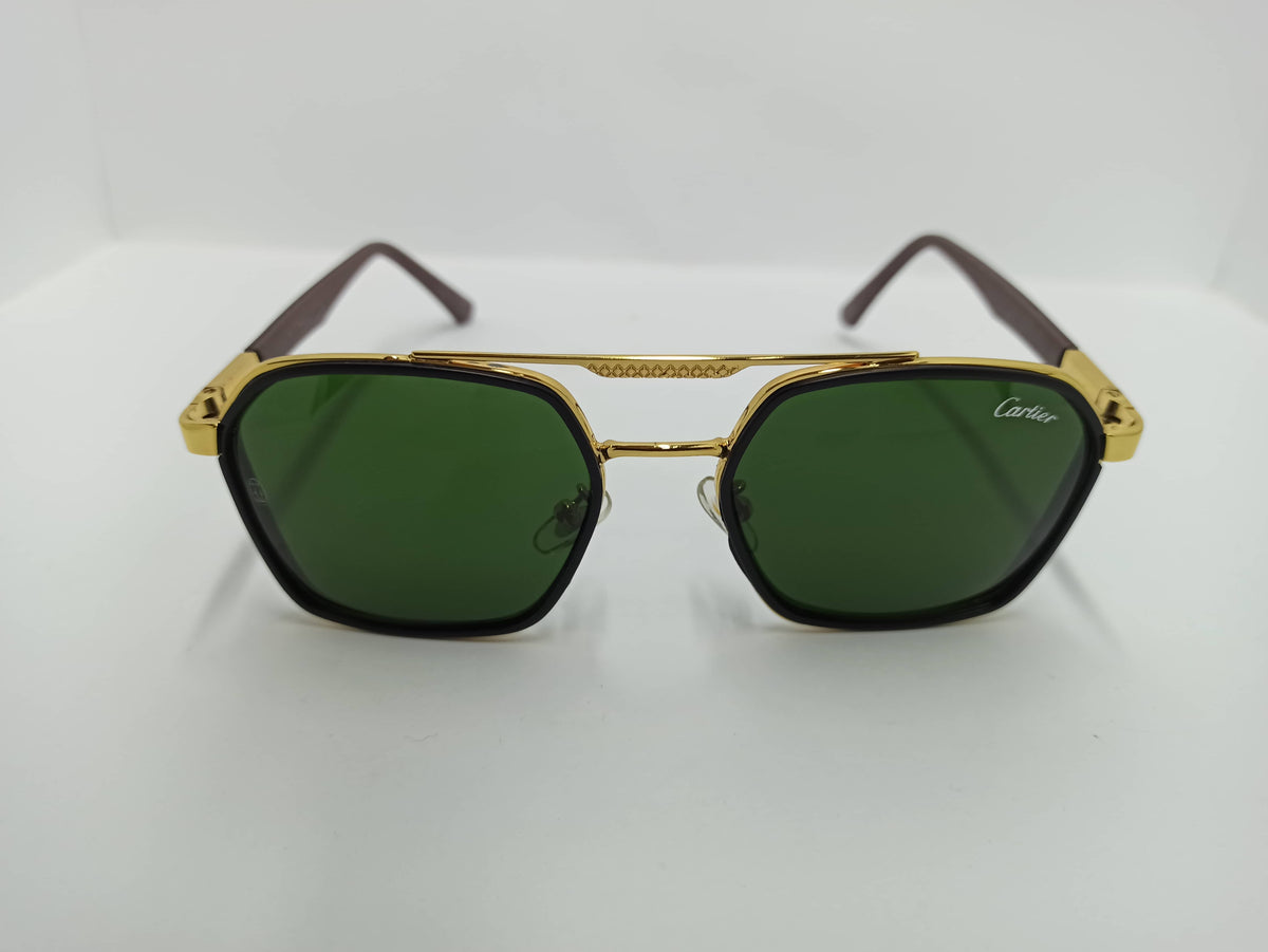Cartier - SG327 - Golden/Black - Glass Lens - Premium Sunglass - CHECKOUT