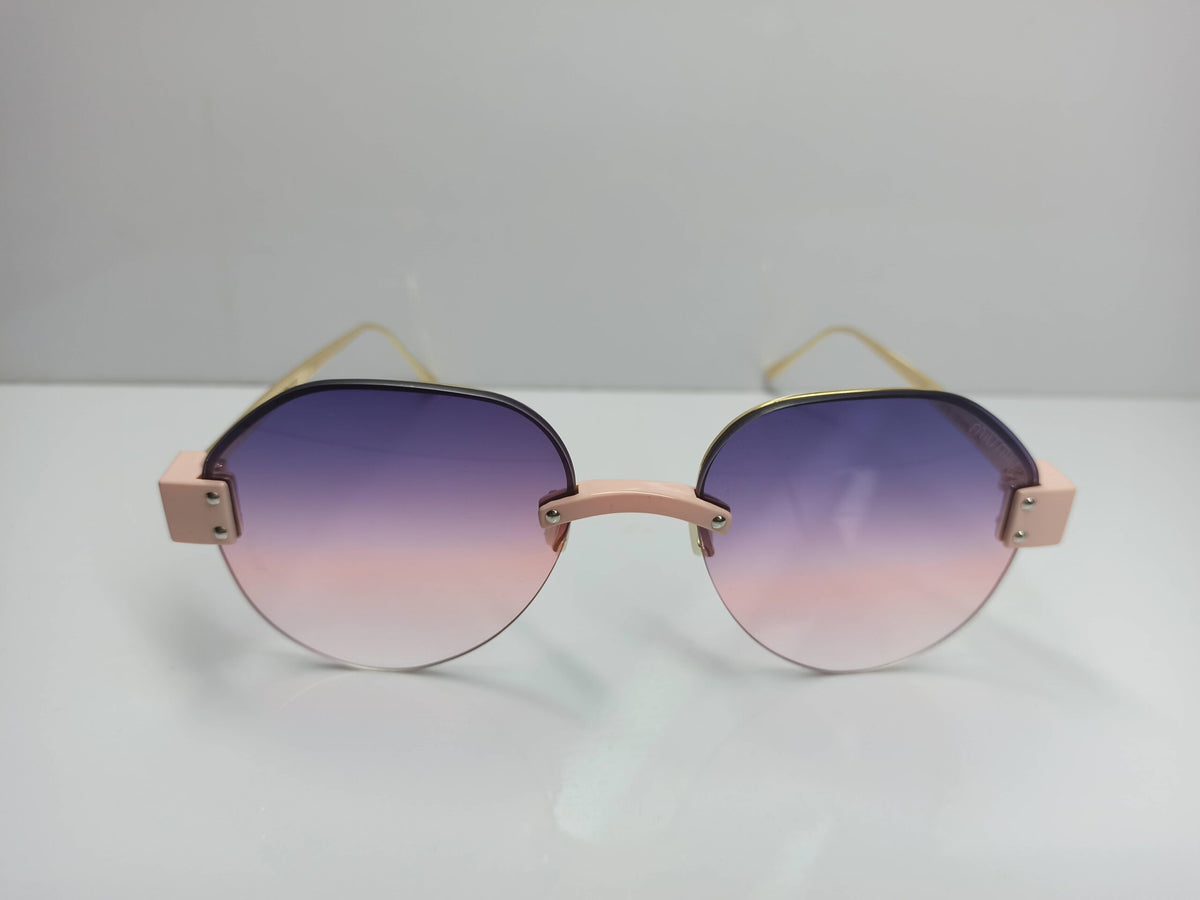 Miu Miu - SG52 - Golden/Pink - Semi Rimless - Metal Legs/Polycarbonate Lens - Premium Sunglass - CHECKOUT