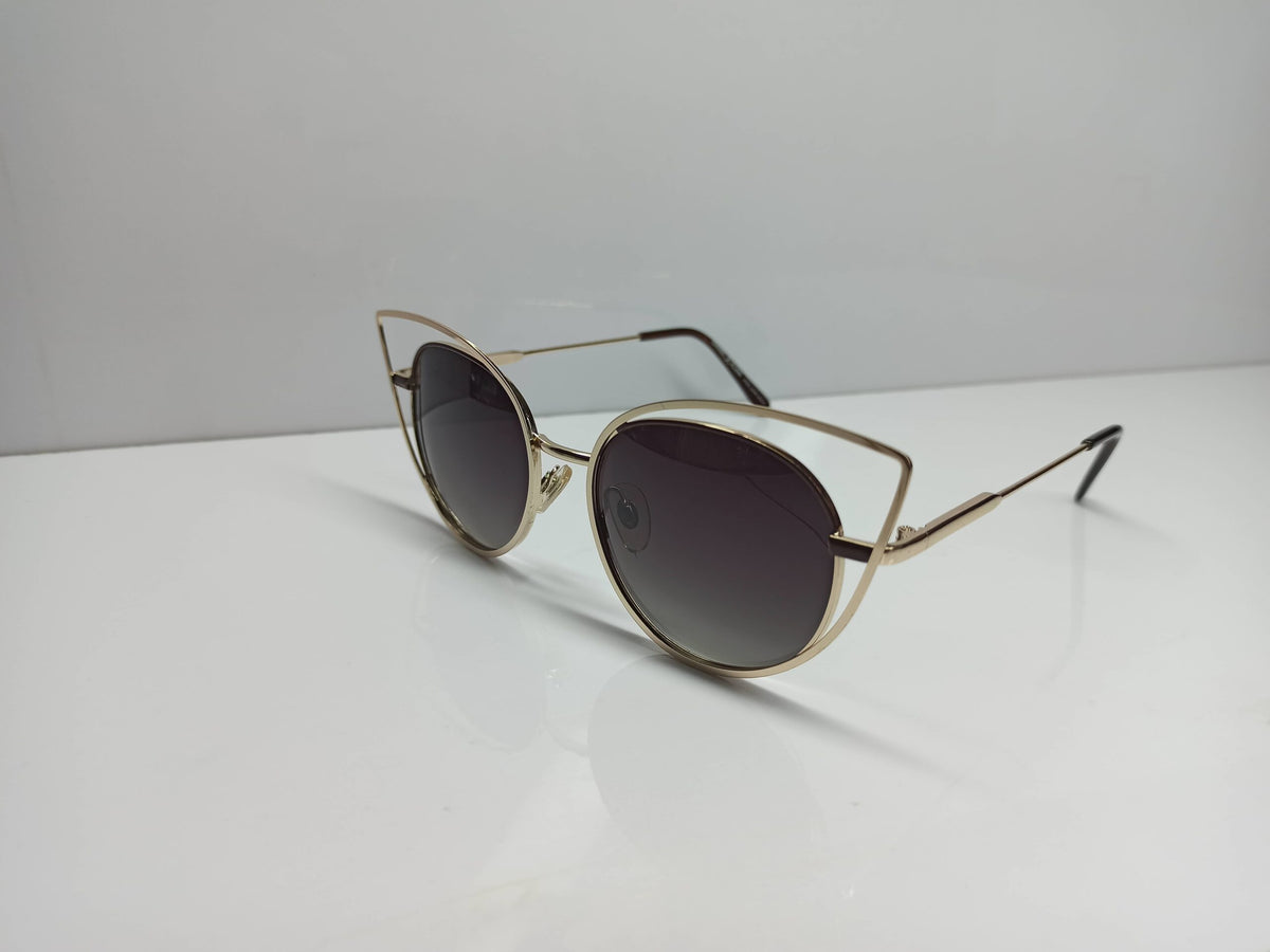 Daniel Klein - SG154 - Golden/Black - Cat Eye - Metal - Premium Sunglass - CHECKOUT