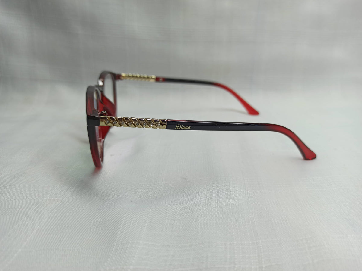 Diana - EF66 - Red/Black - Round - Women - Eyewear - CHECKOUT