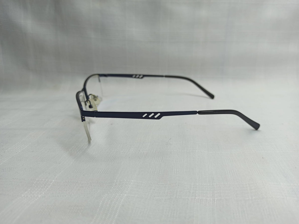 Rectangular - EF44 - Blue/Black - Metal - Men - Eyewear - CHECKOUT