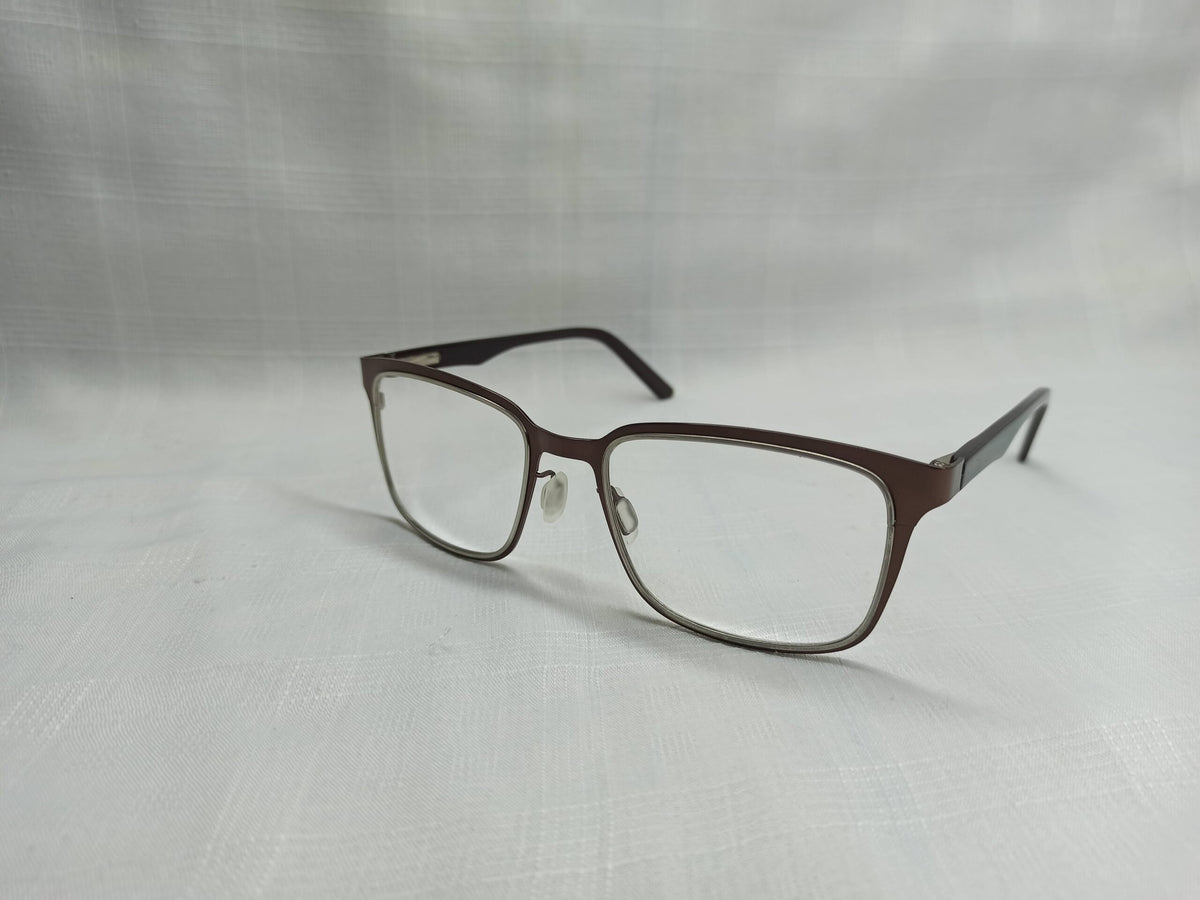 Square - EF52 - Brown - Metal - Men - Eyewear - CHECKOUT