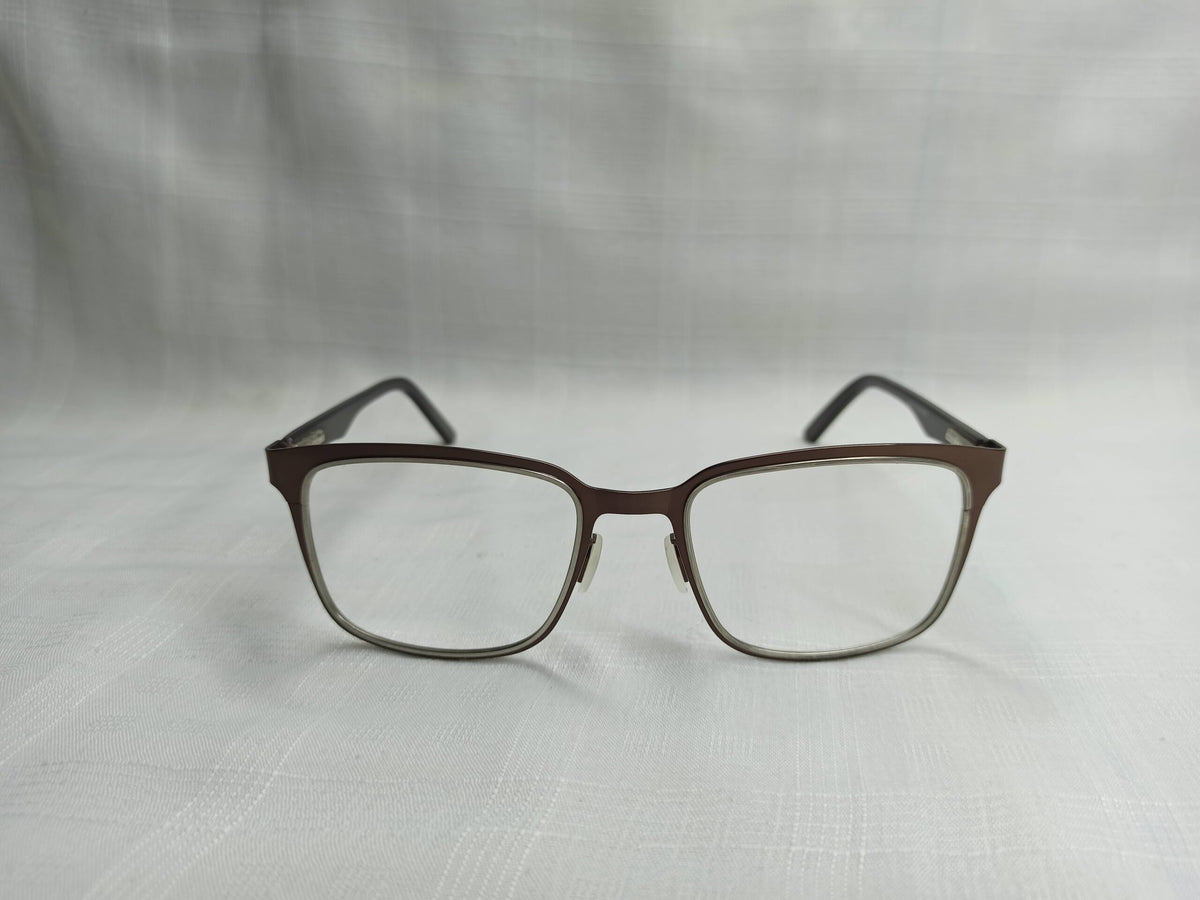 Square - EF52 - Brown - Metal - Men - Eyewear - CHECKOUT