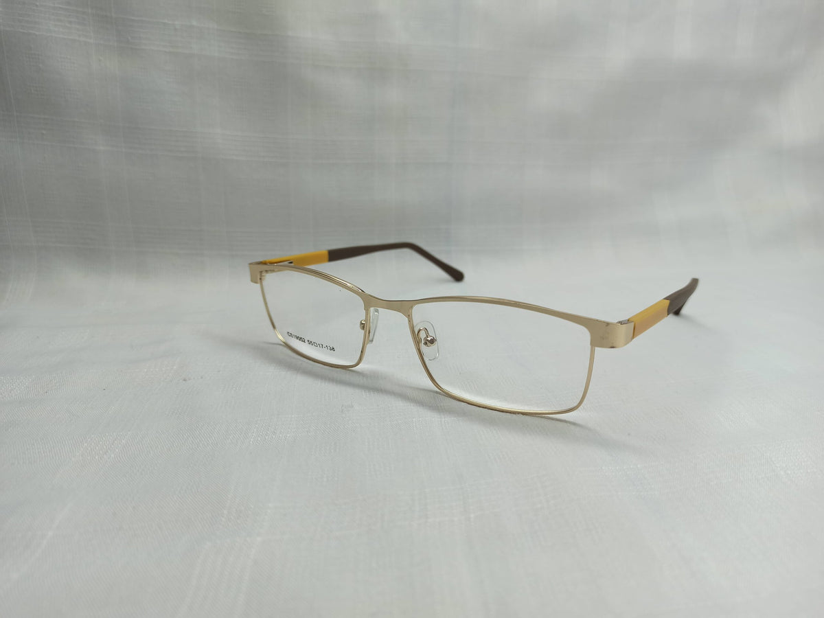 Rectangular Golden - EF55 - Metal - Men - Eyewear - CHECKOUT
