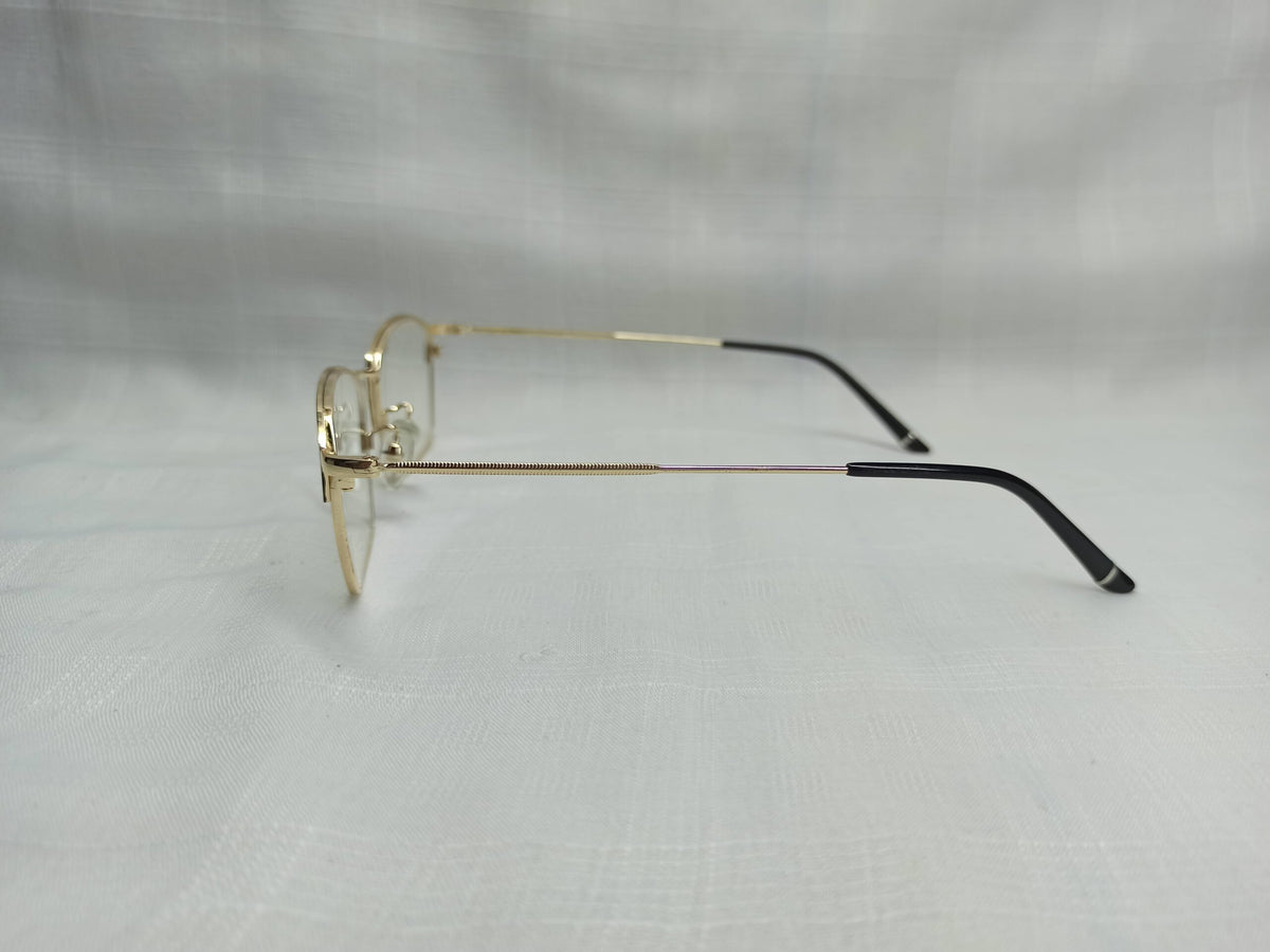 Rectangular Metal - EF94 - Gold/Black - Unisex - Eyewear - CHECKOUT
