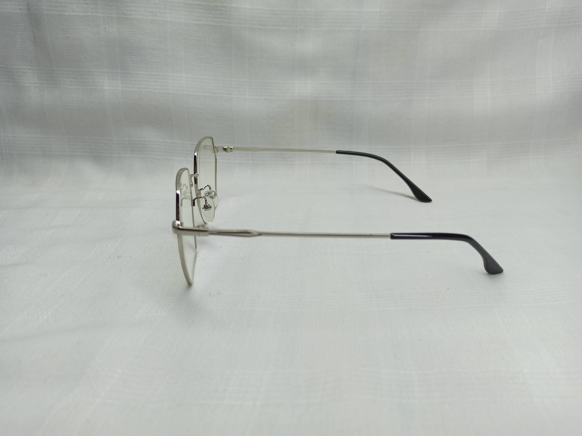 Hexagon Silver - EF85 - Metal - Blue Light glasses - Unisex - Eyewear - CHECKOUT