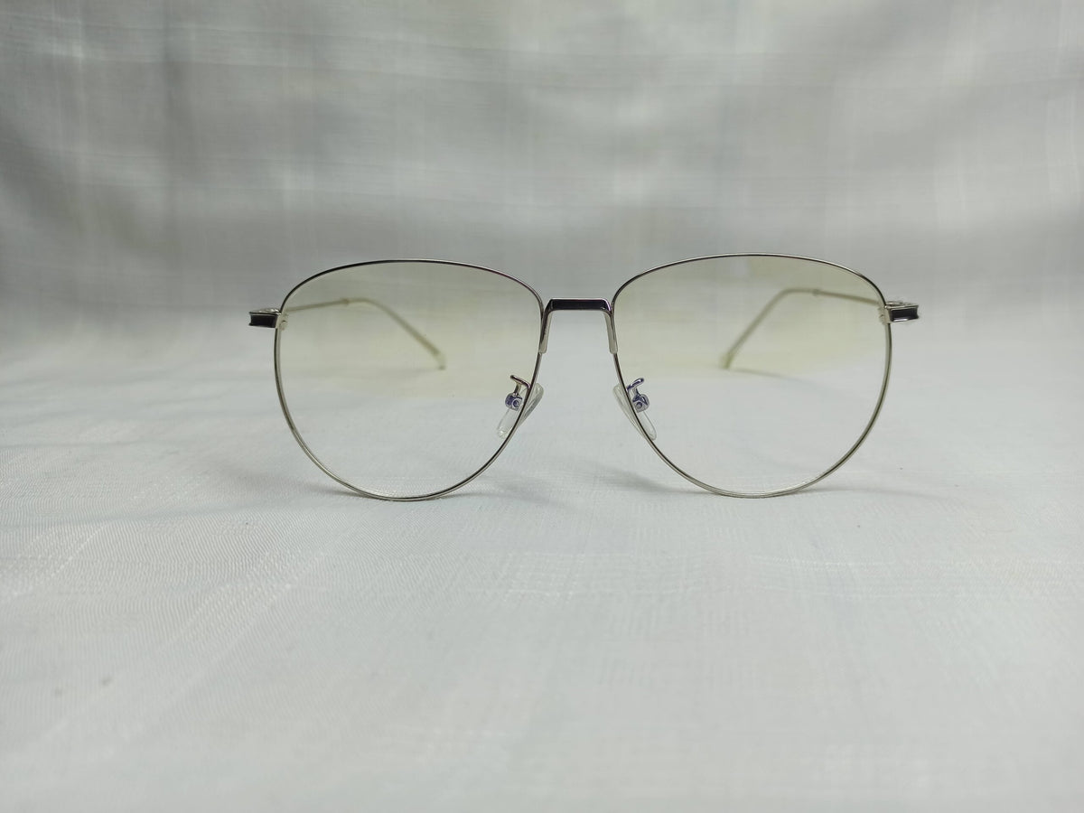 Round Silver - EF86 - Metal - Blue Light Glasses - Unisex - Eyewear - CHECKOUT