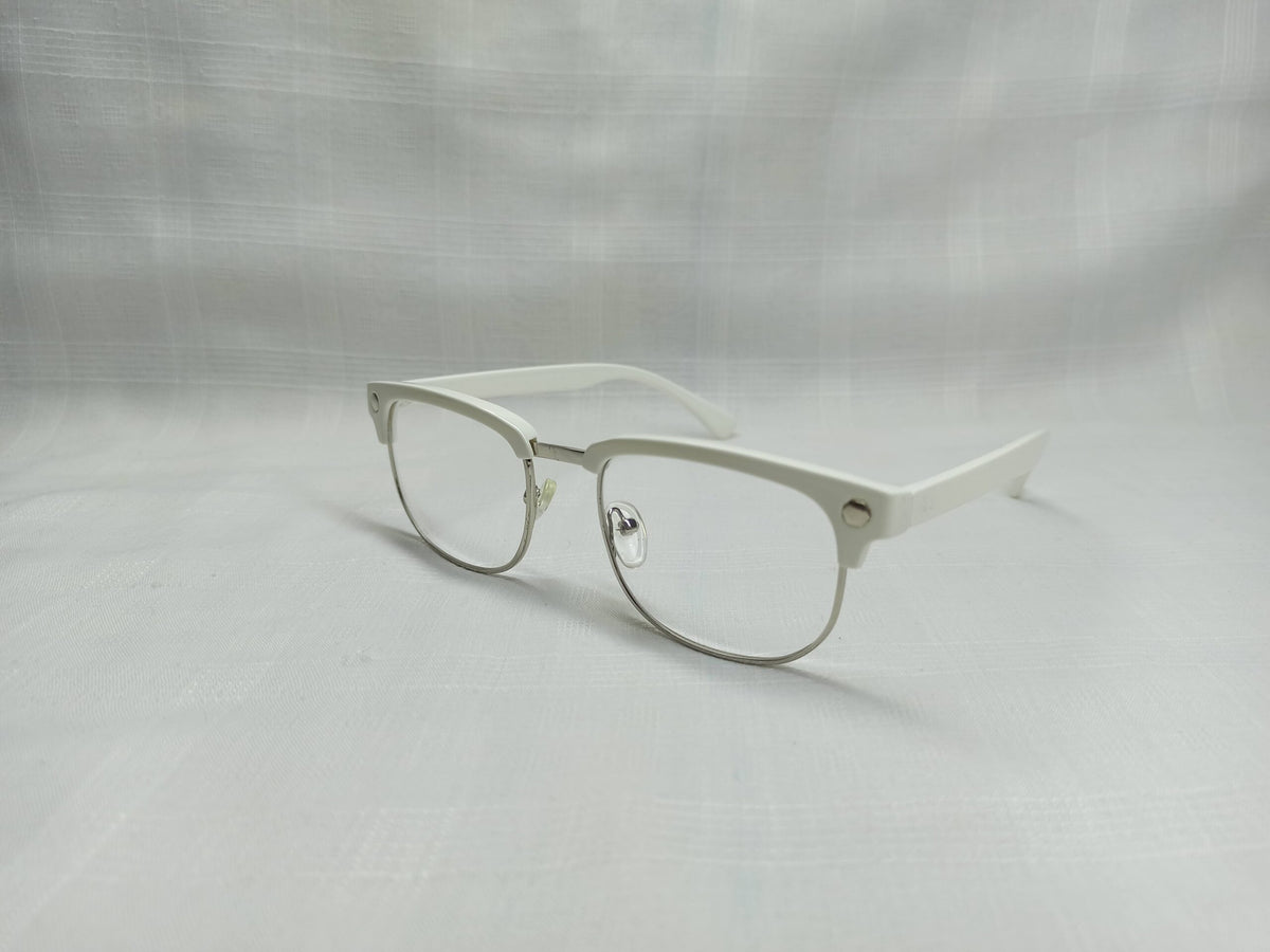 Rectangular White - EF88 - Acetate - Unisex - Eyewear - CHECKOUT