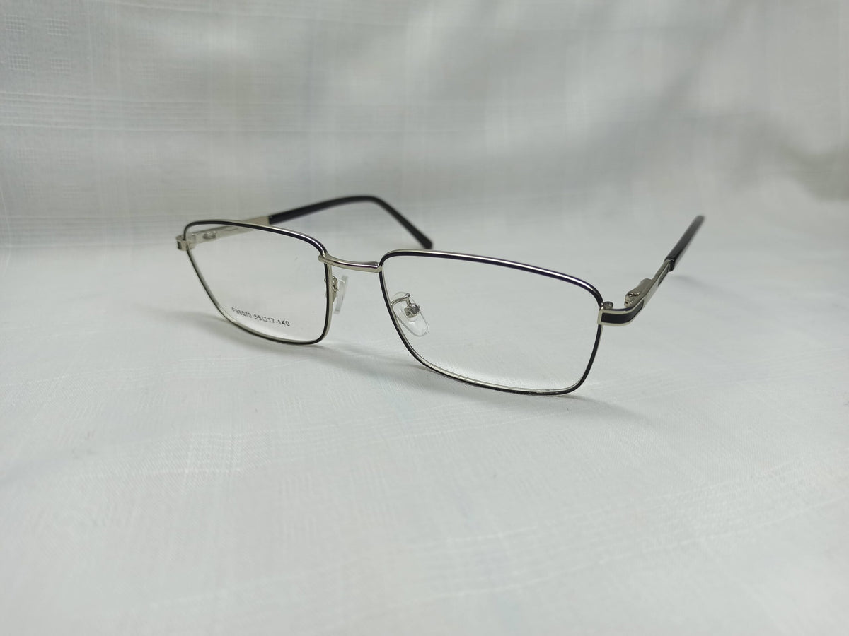 Rectangular Metal - EF101 - Silver/Black - Men - Eyewear - CHECKOUT