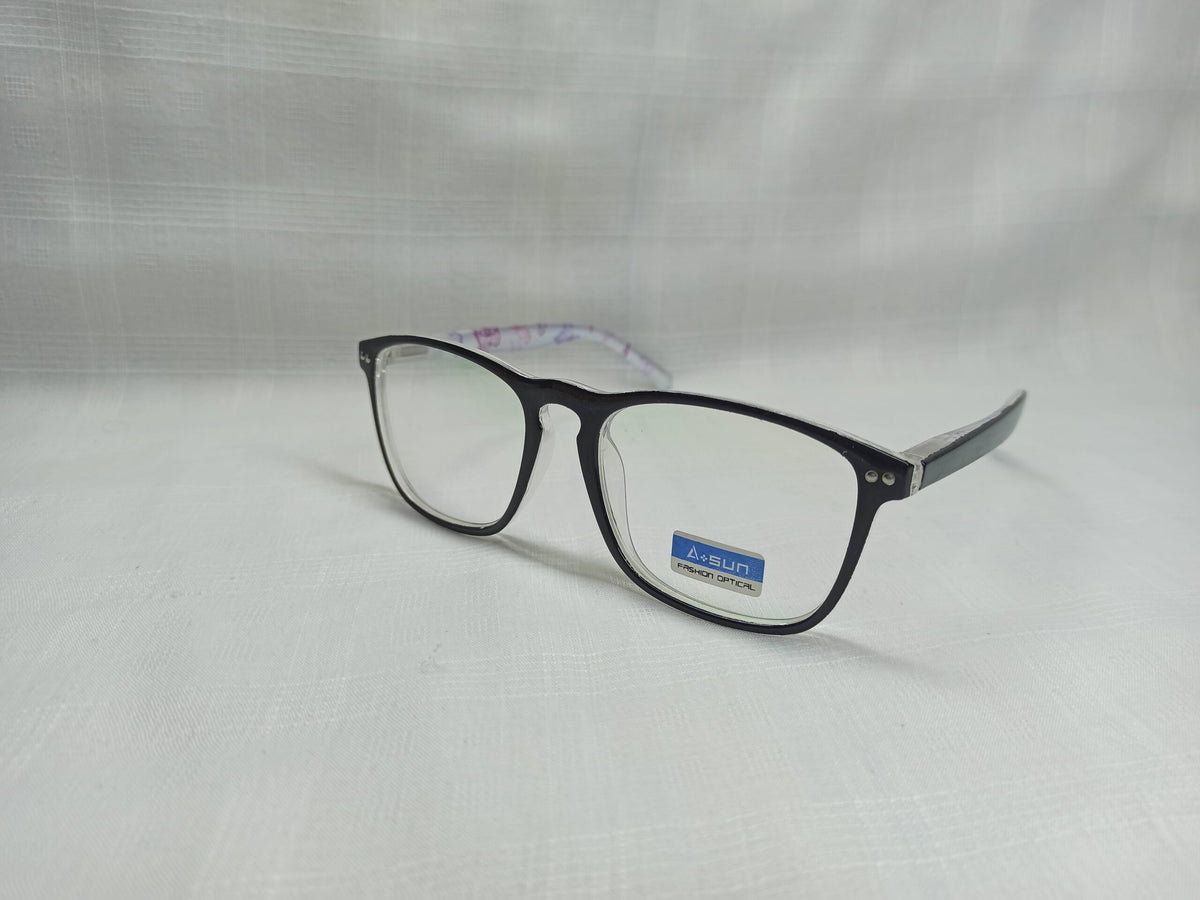 Asun - EF108 - Square - Translucent/Black - Unisex - Eyewear - CHECKOUT