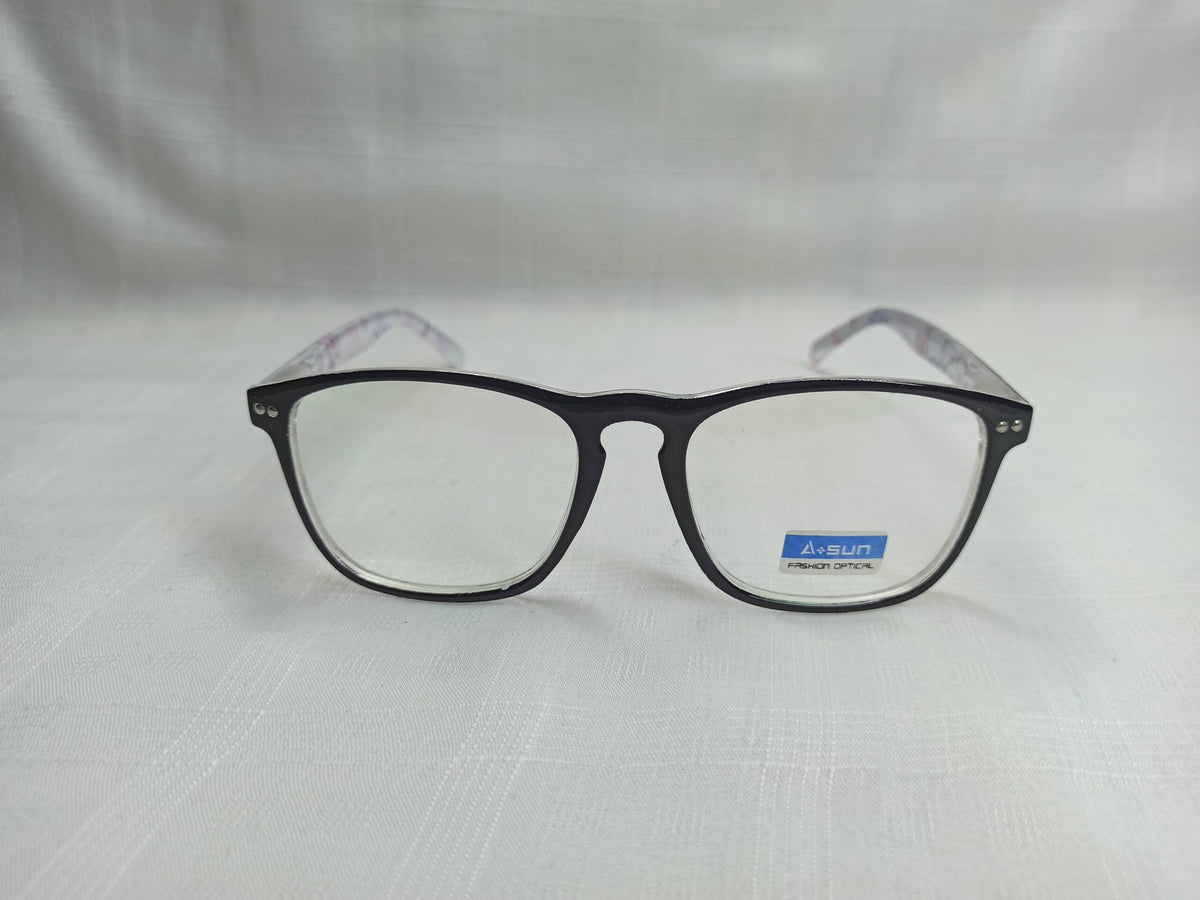 Asun - EF108 - Square - Translucent/Black - Unisex - Eyewear - CHECKOUT