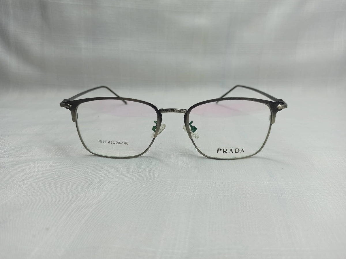 Prada - EF118 - Metal - Grey/Black - Unisex - Eyewear - CHECKOUT