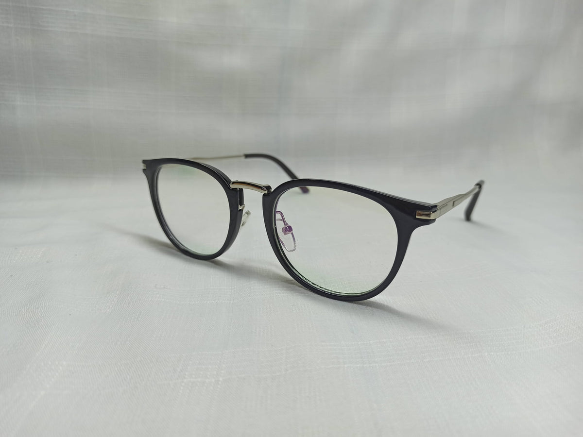 Round Metal Legs - EF128 - Black/Silver - Unisex - Eyewear - CHECKOUT