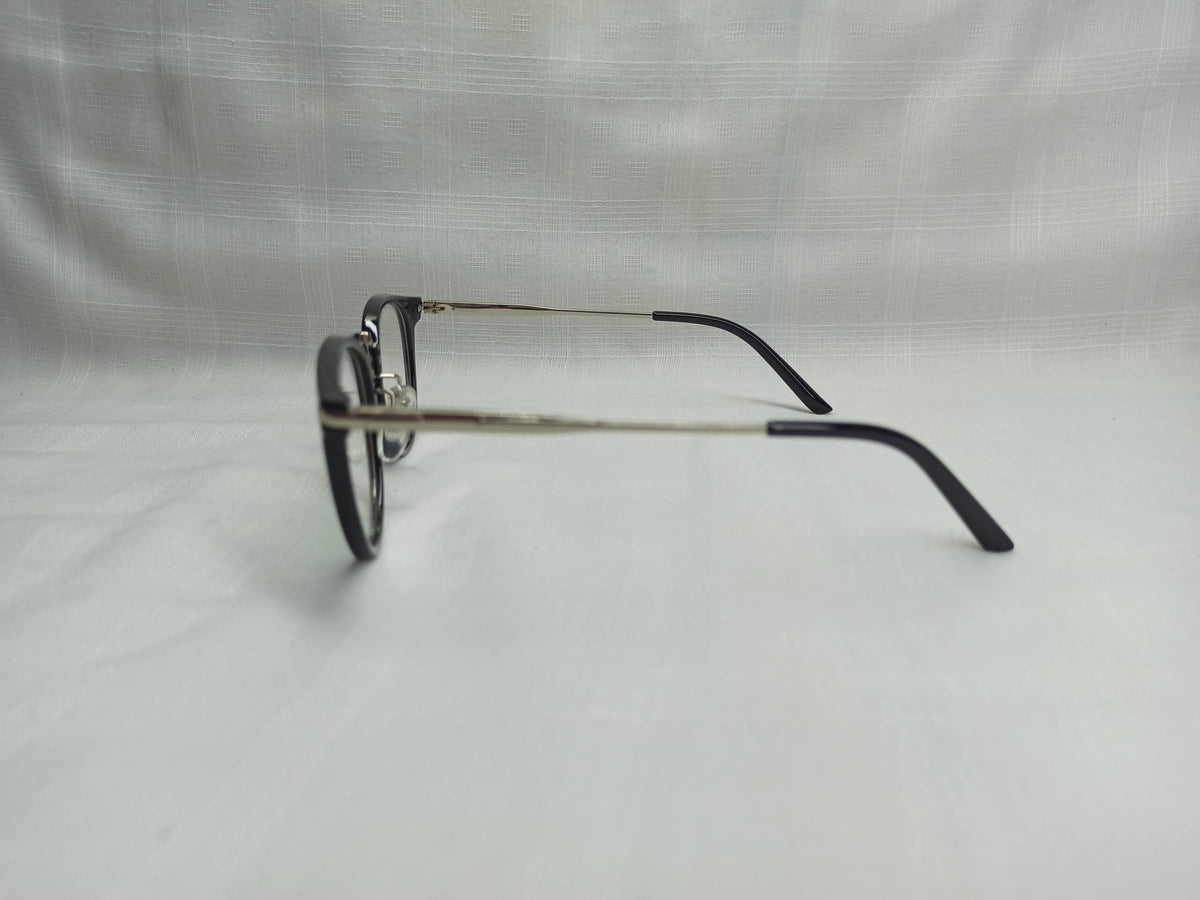 Round Metal Legs - EF128 - Black/Silver - Unisex - Eyewear - CHECKOUT