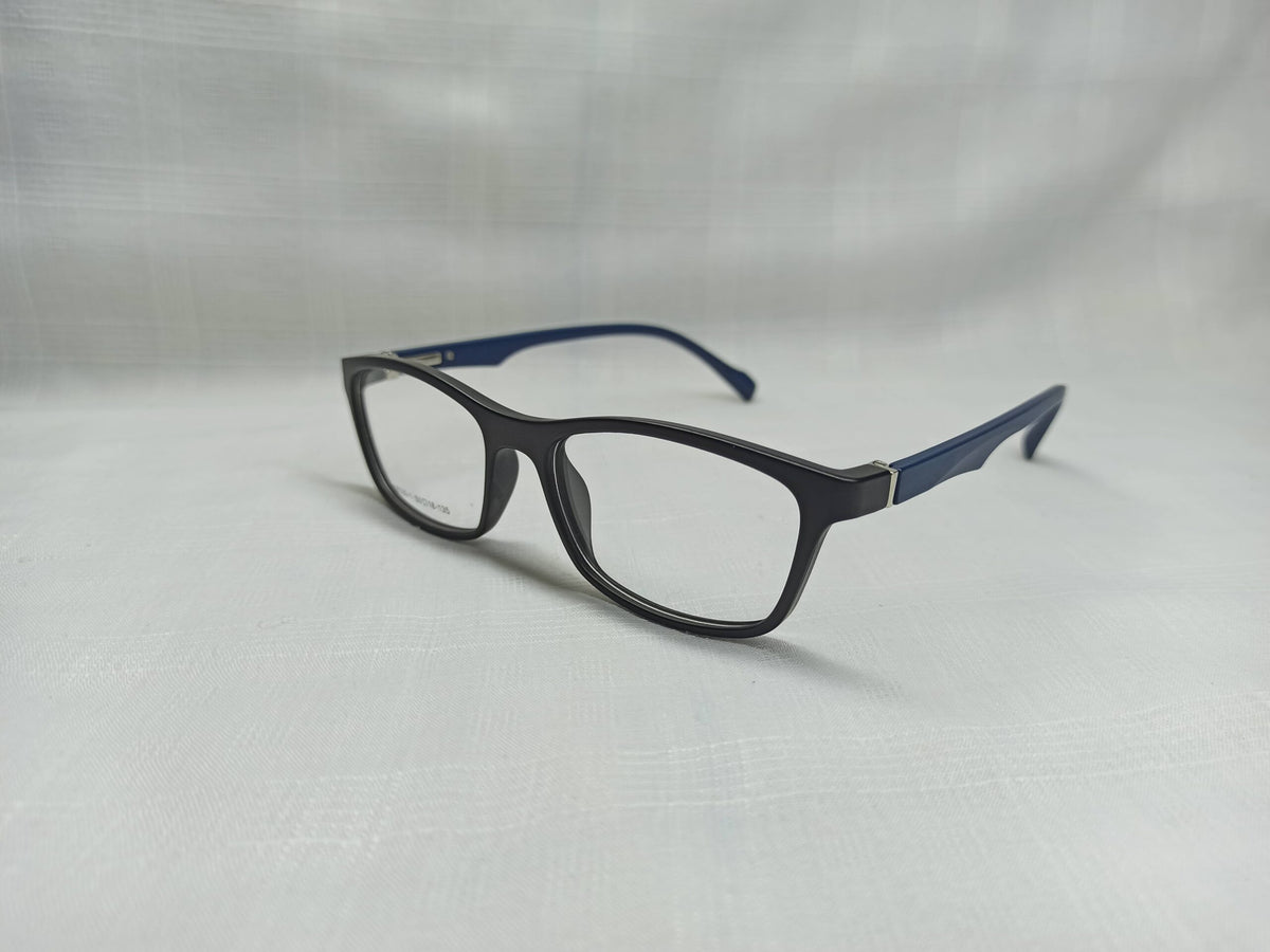 Rectangular Blue/Black - EF142 - Metal Hinges - Men - Eyewear - CHECKOUT