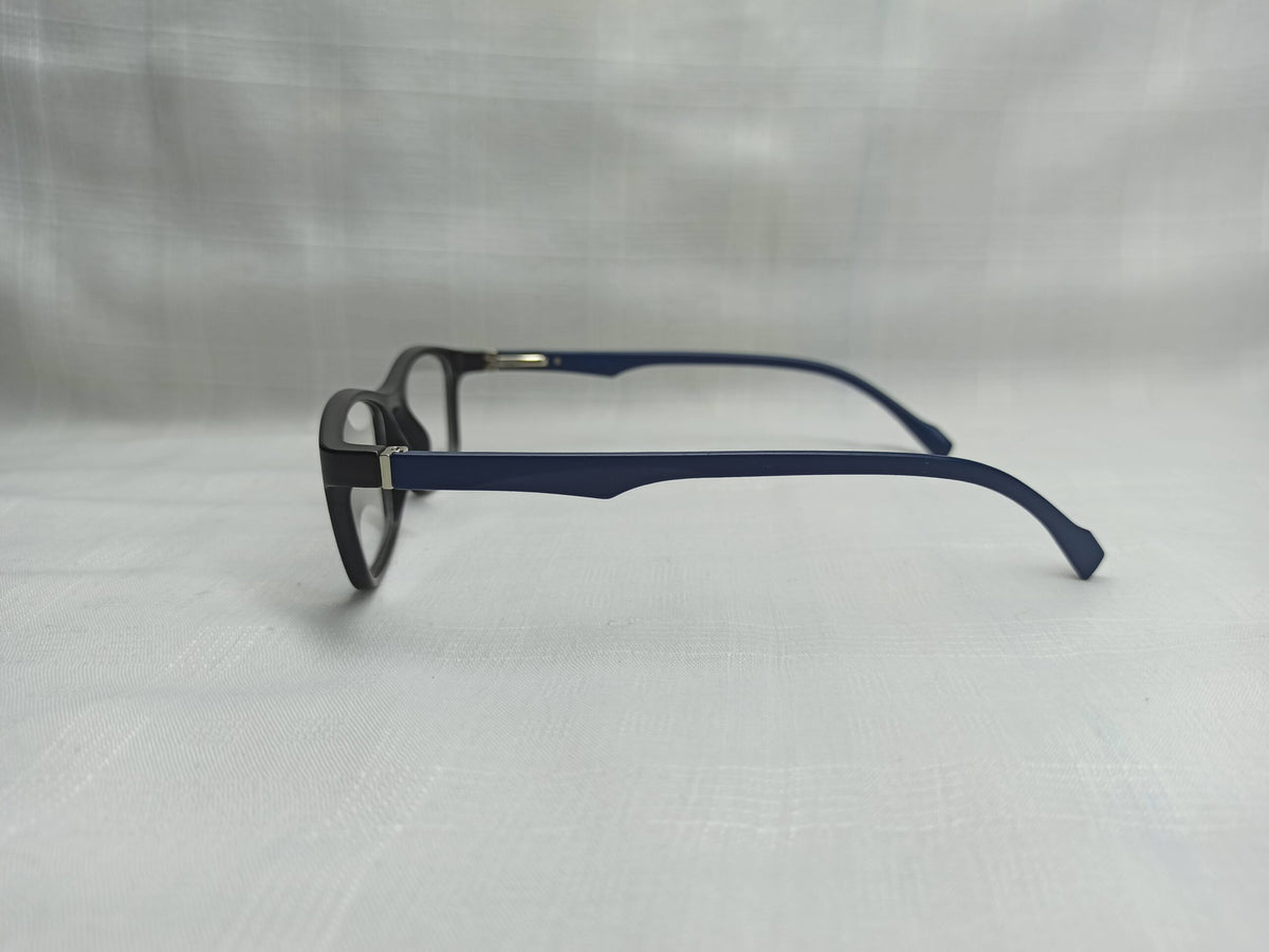 Rectangular Blue/Black - EF142 - Metal Hinges - Men - Eyewear - CHECKOUT