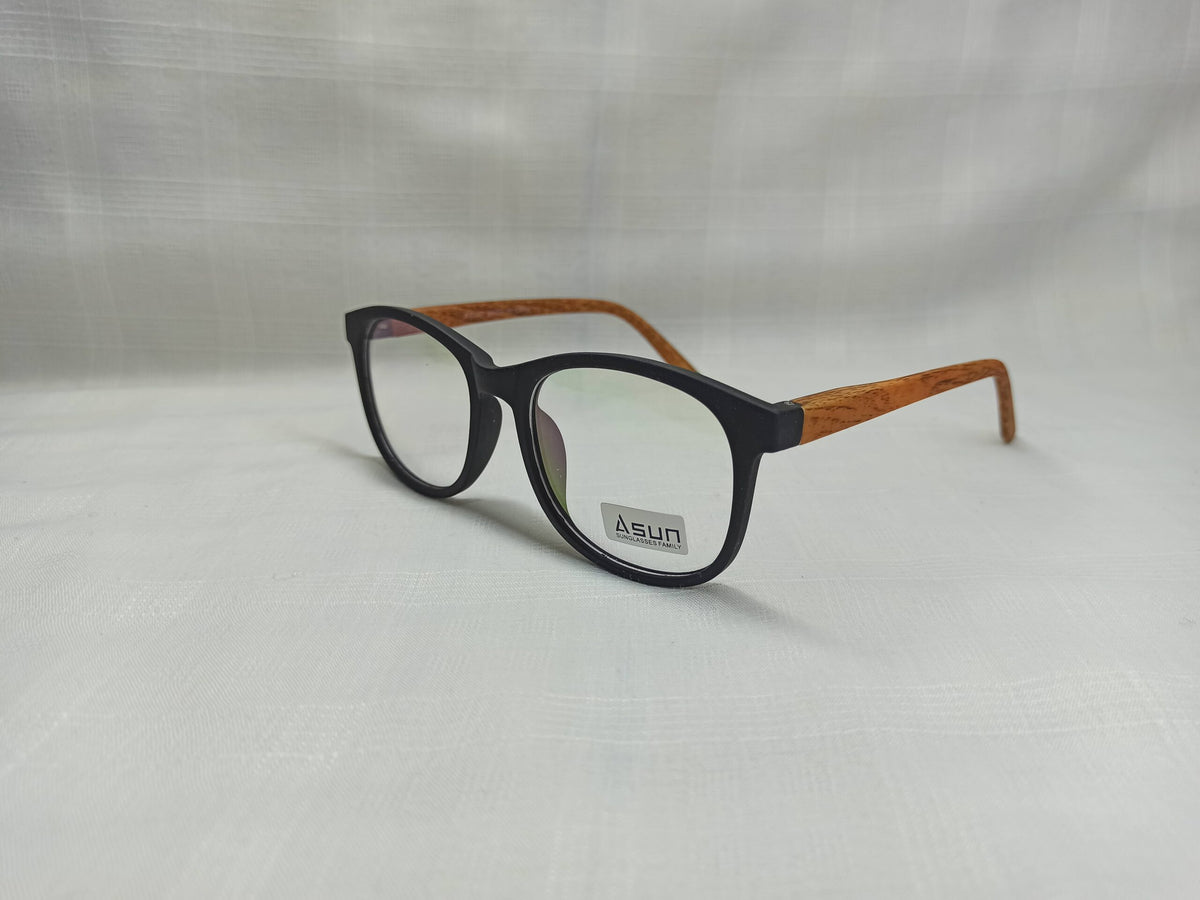 Asun - EF144 - Matt Black/Wood Texture - Unisex - Eyewear - CHECKOUT