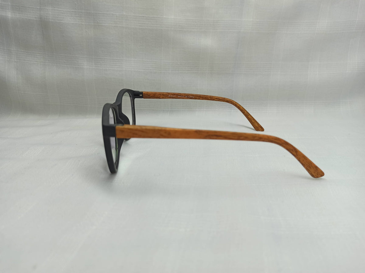 Asun - EF144 - Matt Black/Wood Texture - Unisex - Eyewear - CHECKOUT