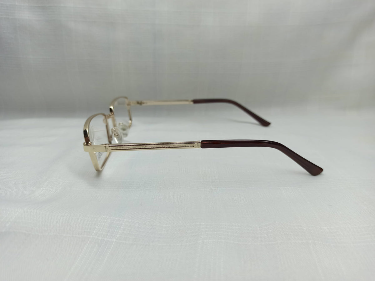 Veba - EF153 - Metal - Golden/Brown - Men - Eyewear - CHECKOUT