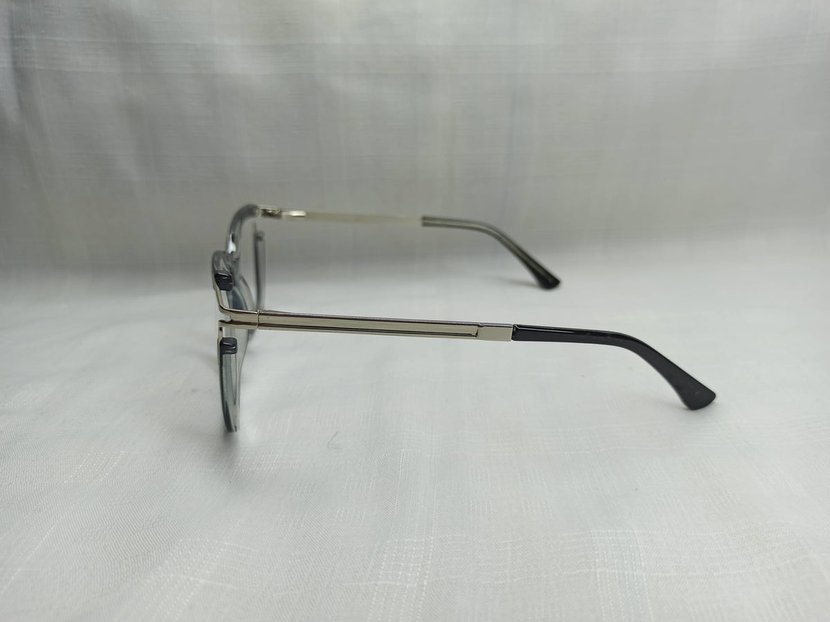Cat Eye Style Metal Frame - EF172 - Unisex - Silver/Black - Eyewear - CHECKOUT