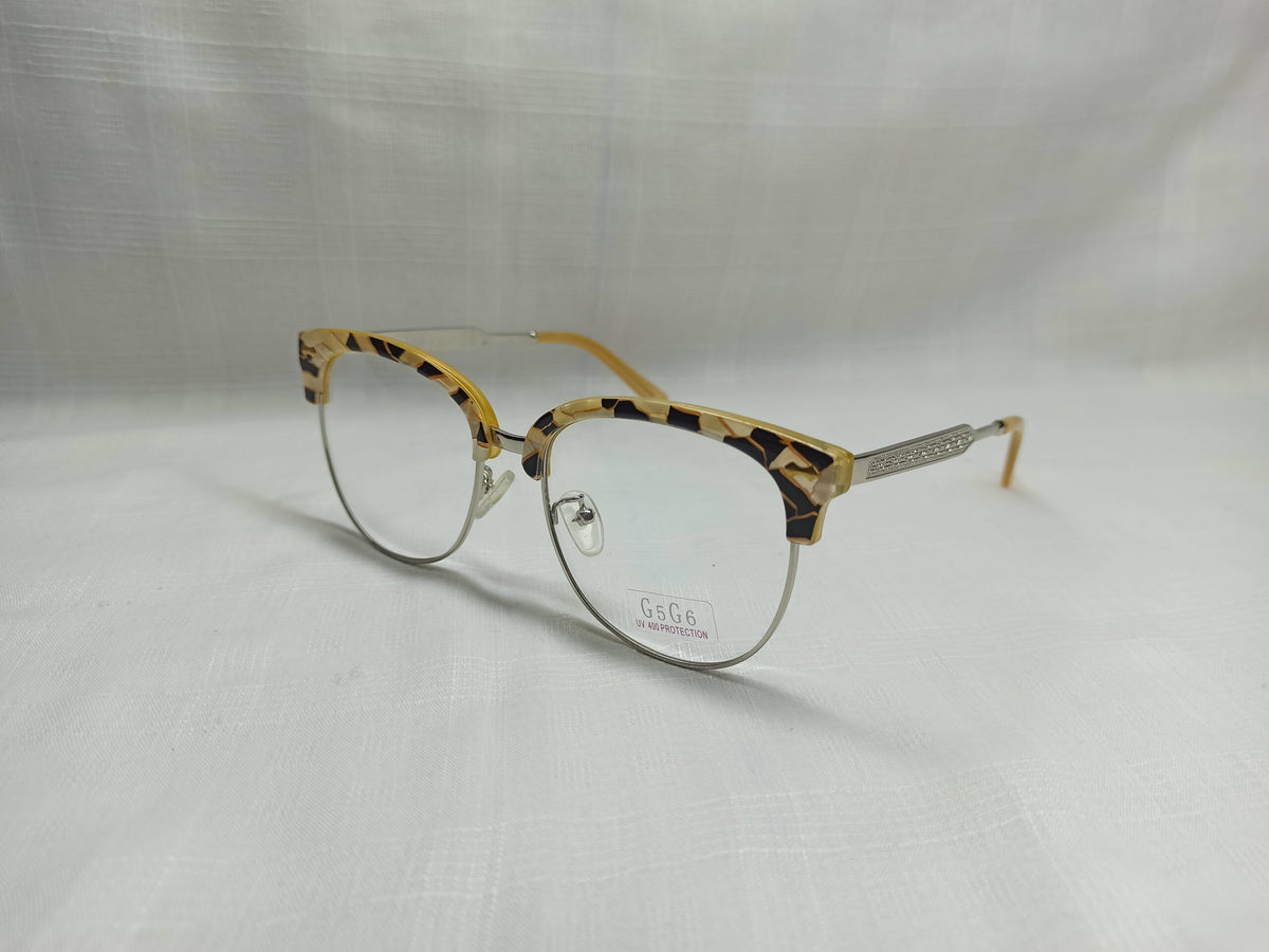 Round Cheetah Print/Silver - EF180 - Metal Legs - Women - Eyewear - CHECKOUT
