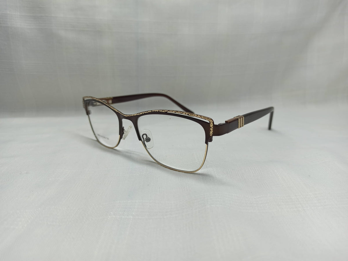 Rectangular Brown/Gold Design - EF195 - Women - Eyewear - CHECKOUT