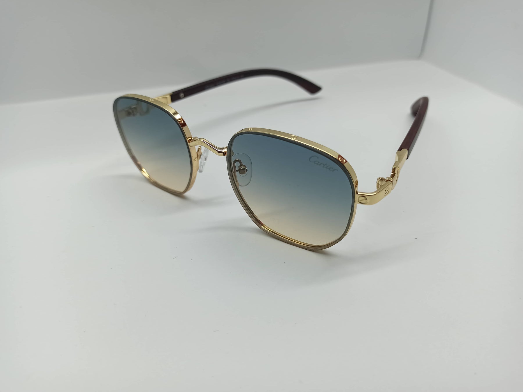 Cartier - SG264 -Golden/Brown - Metal Frame - Polycarbonate Lens - Premium Sunglass - CHECKOUT
