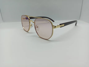 Cartier - SG270 - Golden/Brown - Metal/Wooden Legs - Polycarbonate Lens - Premium Sunglass - CHECKOUT