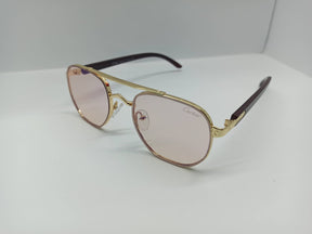 Cartier - SG270 - Golden/Brown - Metal/Wooden Legs - Polycarbonate Lens - Premium Sunglass - CHECKOUT