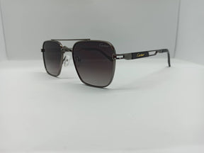 Cartier - SG279 - Grey/Black - Metal - Polycarbonate Lens - Purple Lens - Premium Sunglass - CHECKOUT