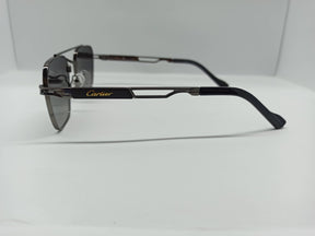 Cartier - SG279 - Grey/Black - Metal - Polycarbonate Lens - Purple Lens - Premium Sunglass - CHECKOUT