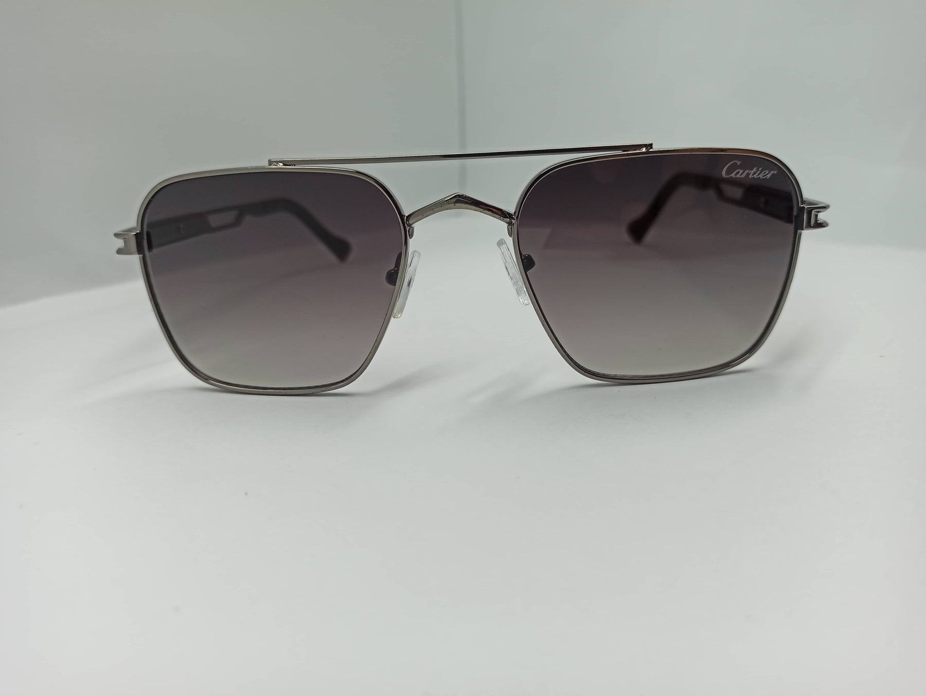 Cartier - SG279 - Grey/Black - Metal - Polycarbonate Lens - Purple Lens - Premium Sunglass - CHECKOUT