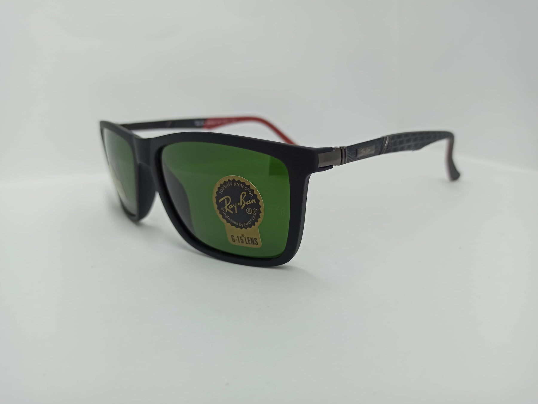 Ray Ban - Rectangular - SG306 - Red/Black - Glass Lens - Sunglass - CHECKOUT