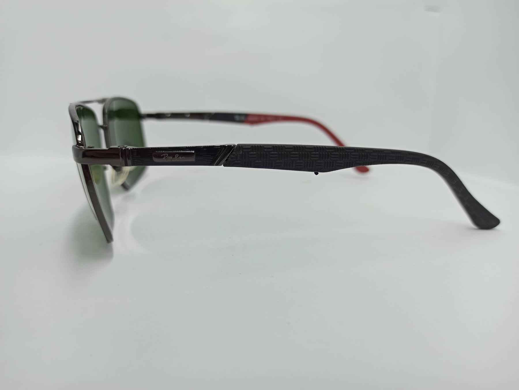 Ray Ban - Rectangular - SG310 - Black/Red - Glass Lens - Sunglass - CHECKOUT