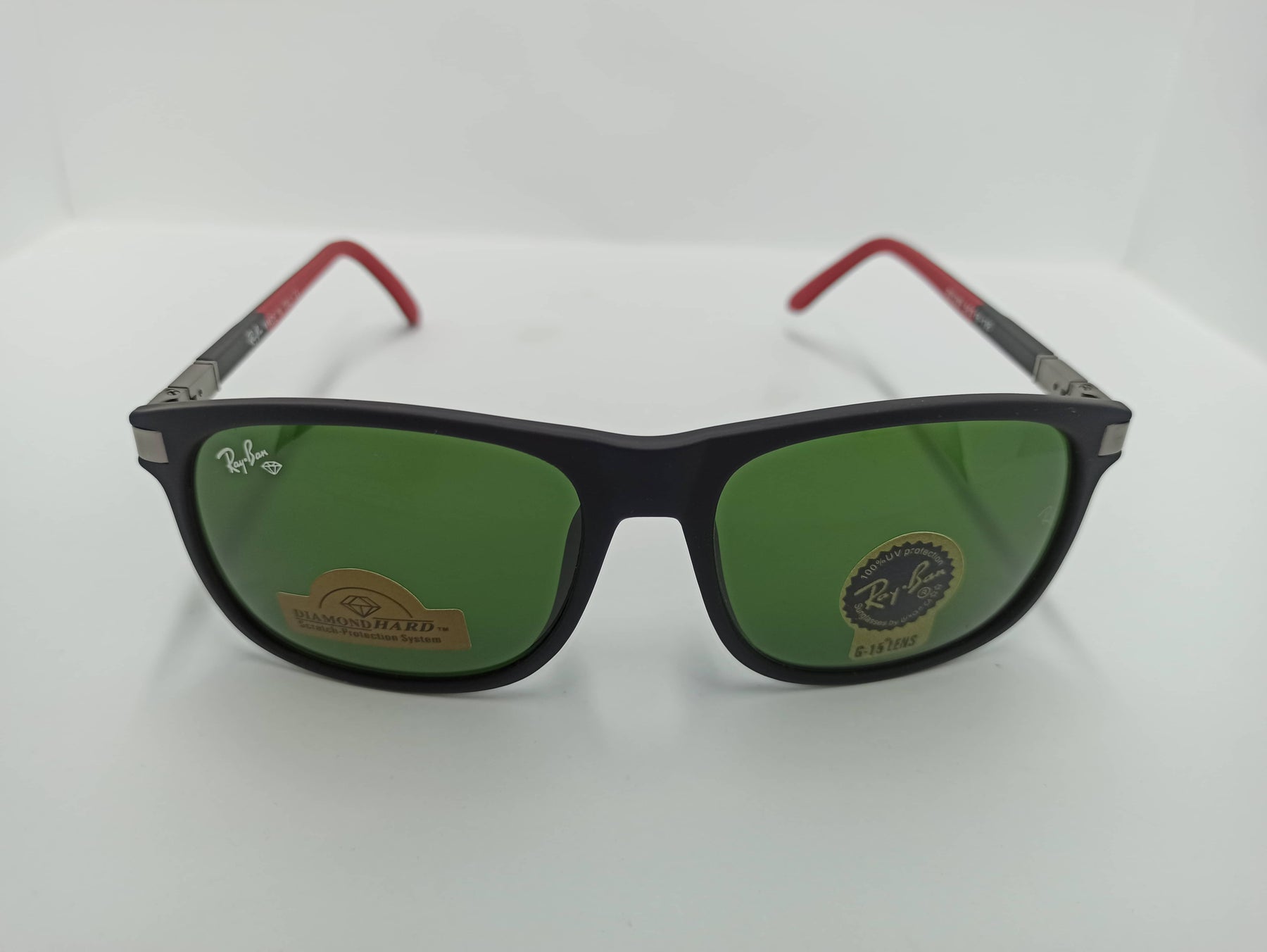 Ray Ban - Sqaure - SG311 - Black/Red - Glass Lens - Sunglass - CHECKOUT