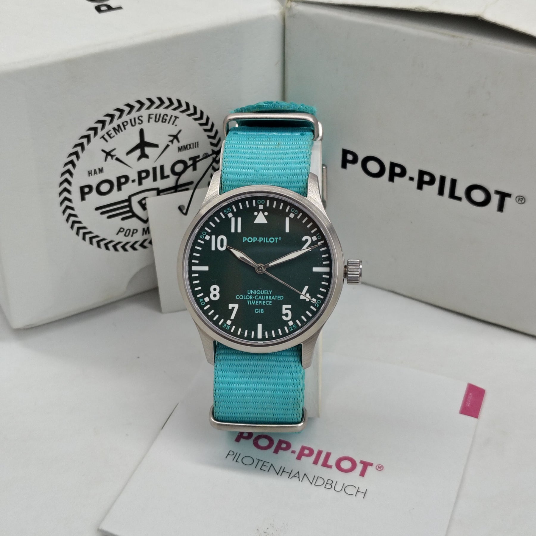 POP PILOT - Original - Sky Blue - 42MM - Japanese Quartz - Unisex Watch.